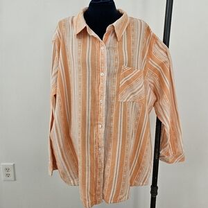 Wrangler Western Shirt 3XL Button Front Collard Long Sleeve Soft 100% Cotton